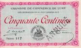 France 50 centimes 1915 50 Centimes - Chambre de Commerce de Lure - 25-0... 30,00 EUR  + 7,00 EUR frais d'envoi