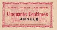 France 50 centimes 1917 50 Centimes - Chambre de Commerce de Carcassonne... 40,00 EUR  + 7,00 EUR frais d'envoi