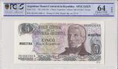 Argentine 5 pesos argentinos 5 Pesos , G San Martin - 1983 - Spécimen - PCGS 64 OPQ - P.312s -