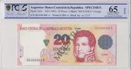 Argentine 20 pesos 20 Pesos Jean Manuel de Rosas - 1992 - Spécimen - PCGS 65 OPQ -