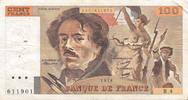 France 100 francs 100 Francs Delacroix - 1978 Série R.4 - Hachuré - TB -