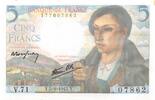 France 5 francs 5 Francs Berger - 05-08-1943 Série V.71 - P.NEUF -
