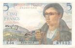 France 5 francs 5 Francs Berger - 05-08-1943 Série E.54 - P.NEUF -
