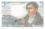 France 5 francs 5 Francs Berger - 23-12-1943 Série P.120 - NEUF -
