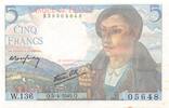 France 5 francs 5 Francs Berger - 05-04-1945 - Série W.136 - SPL+ -