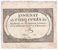 France 500 livres 500 Livres 20 Pluviose An II (8.2.1794) - Sign. Lehu -