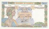 France 500 francs 500 Francs La Paix - 06-02-1941 Série J.2303 - p.NEUF -