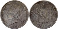 Espagne 5 pesetas 5 Pesetas Alfonso XIII - Armoiries -1892 PGM - Argent -