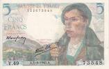 France 5 francs 5 Francs - Berger - 05-08-1943 - Série V.49 - NEUF - F.05.03 -