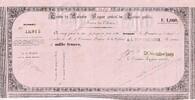 Nle Calédonie 1000 francs 1000 Francs - Traite du Trésor Public - 29-12-1869 - SUP+ -