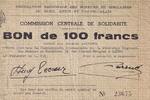 France 100 francs 100 Francs - Fédération régionales des mineurs du Nord, Anzin et Pas-de-Calais - TB+ - 1939-1945 -