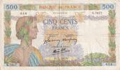 France 500 francs 500 Francs - La Paix - 07-01-1943 - Série G.7617 - TTB - F.32.44 -