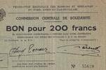 France 200 francs 200 Francs - Fédération régionales des mineurs du Nord, Anzin et Pas-de-Calais - 1939-1945 -
