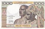 BCEAO 1000 francs 1000 Francs - Couple africains - Fleuve - ND (1959-1965) - Lettre A (Côte d'Ivoire) - Série E.203 - P.103An -