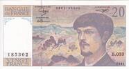 France 20 francs 20 Francs - Debussy - 1991 - Série B.033 - F.66Bis.02 -