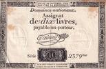 France 10 livres 10 Livres Noir - Filigrane Fleur de Lys - (24-10-1792) - Sign. Taisaud - Série 2379 - L.161a -