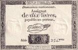 France 10 livres 10 Livres Noir - Filigrane Fleur de Lys - (24-10-1792) - Sign. Taisaud - Série 2547- L.161a -
