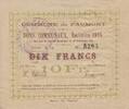France 10 francs 10 Francs Faumont Commune - 1915 -