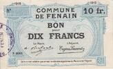 France 10 francs 10 Francs Fenain Commune - 1915 -