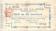 France 25 centimes 25 Centimes La-Fère Ville - 1915 -