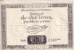 France 10 livres 10 Livres Noir - Filigrane Fleur de Lys - (24-10-1792) - Sign. Taisaud - Série 2389 - L.161a -