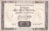 France 10 livres 10 Livres Noir - Filigrane République (24-10-1792) - Série 14624 - Sign. Taisaud -