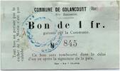 France 1 franc 1 Franc Golancourt Commune -