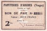 France 2 francs 2 Francs - Papeteries d'Arches - P.88-01 -