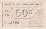 France 50 centimes 50 Centimes - Société des Mines de Lens - 1914 - P.62-803 -