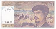 France 20 francs 20 Francs - Debussy - Signé Vigier - 1993 - Série A.042 - F.66BIS.05A42 -