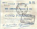 France 5 francs 5 Francs Douai Commune - 1914 -