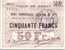 France 50 francs 50 Francs Douai Commune - 1914 -