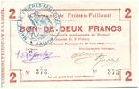 France 2 francs 2 Francs Frieres-Faillouel Commune - 1915 -