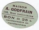 France 25 centimes 25 Centimes Paris Maison A GODFRAIN -