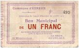 France 1 franc 1 Franc Etreux Commune - 03/07/1915 -