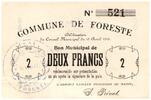 France 2 francs 2 Francs Foreste Commune - 15/04/1915 -