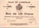 France 1 franc 1 Franc Lunéville Ville -