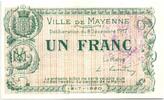 France 1 franc 1 Franc Mayenne Ville - 1917 -