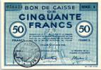 France 50 francs 50 Francs , Colmar Chambre de Commerce, série A -