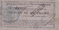 France 10 f 10 F , Saint-Quentin Caisse Municipale, émis tampon Annulé -