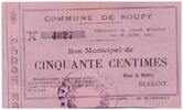 France 50 centimes 50 Centimes Roupy Commune - 1915 -