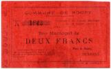 France 2 francs 2 Francs Roupy Commune - 1915 -