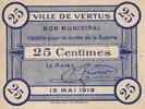 France 25 centimes 25 Centimes Vertus Bon Municipal 1916 -
