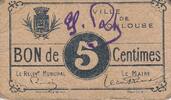 France 5 centimes 5 Centimes Toulouse Emission Municipale -