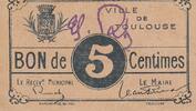 France 5 centimes 5 Centimes Toulouse Emission Municipale -