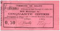 France 50 centimes 50 Centimes Regny Bon Municipal - N2745 - 1915 -