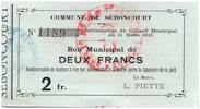 France 31/03/1915 2 Francs Seboncourt Commune - 1915 SPL