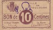 France 10 10 centimes Toulouse Emission Municipale -
