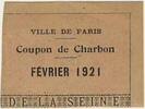 France Sans valeur Paris Coupon de charbon -