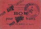 France 10 francs 10 Francs Carcassonne Bon pour 10 Frs de viande de Boeuf -